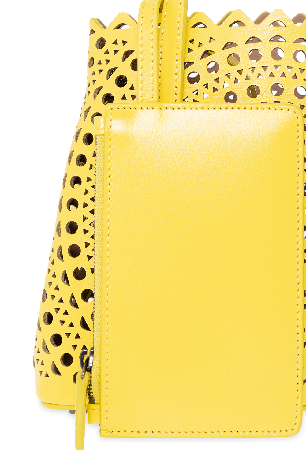 25SS new/ALAIA ル・クールレザーショルダーバッグ Bag Yellow Tube perforated leather shoulder bag in yellow - Alaia